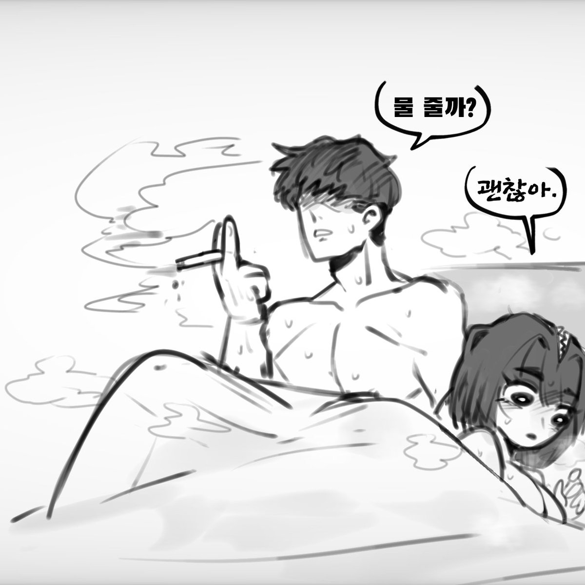 Omeok911's tweet image. 괴물에 감염된 여자친구 (1)