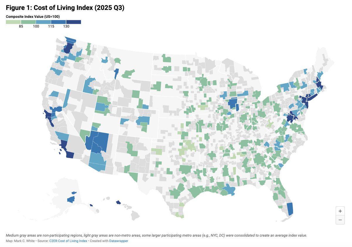 farmdocDaily's tweet image. 1/ Supply chain disruptions, market concentration, global trade shocks, and housing shortages push issues related to affordability and #cost of #living to the forefront. Regional cost of living differences shape how households navigate their #expenses.

farmdocdaily.illinois.edu/2026/01/region…