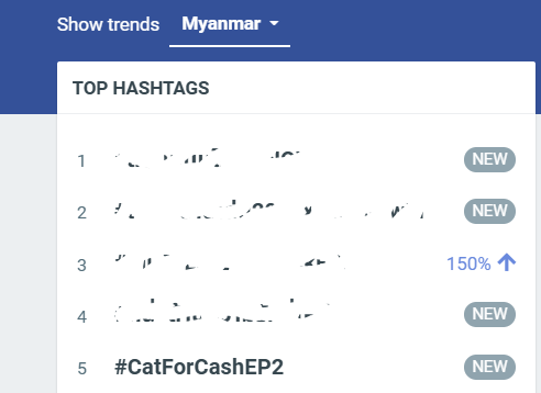 FirstKhaoFans's tweet photo. Trending #5 in Myanmar 🇲🇲✨

#CatForCashEP2 https://t.co/lc2awgdZ4i