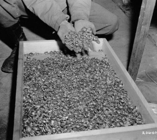 Today is Holocaust Remembrance Day.

This image shows wedding rings taken from Jews in Nazi concentration camps. Each pair of rings represents a family, a marriage, a couple. 1945

NEVER FORGET. NEVER AGAIN.