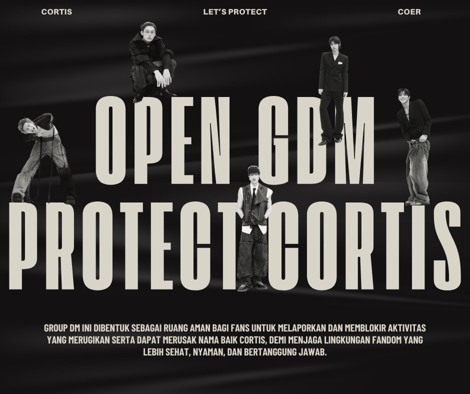 JAMES_IDN's tweet image. 🚨 OPEN GDM PROTECT CORTIS 🚨

GDM ini bertujuan untuk report dan block akun-akun yang merusak nama CORTIS.

Cara join:
- Reply tweet ini
- Cantumkan username kamu

#ProtectCORTIS #StandWithCORTIS
#CORTIS #코르티스 #JAMES #JUHOON #MARTIN #SEONGHYEON #KEONHO