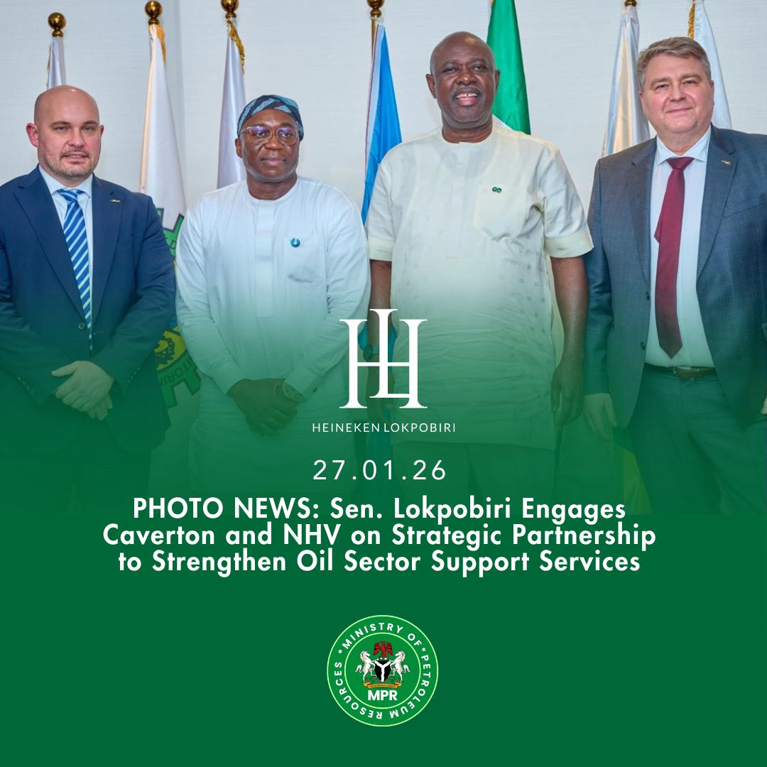 senlokpobiri's tweet photo. I received Bode Makanjuola, Rotimi Makanjuola, Capt. Bello Ibrahim, all of Caverton, alongside Lars Thorngreen and Jamie John of NHV, who visited to brief me on a new partnership aimed at boosting support services across various production lines within our oil sector. 

I recalled that sometime last year, I paid an inspection visit to the Caverton Maintenance, Repairs and Overhaul (MRO) facility and the Caverton Aviation Training Center (CATC), during which I highlighted the positive impact the company is expected to deliver to the sector. 

With the scale of investments coming into the country, the demand for logistics and other support services will continue to grow, making partnerships of this nature critical to their success and to the attainment of our production aspirations.

Under the leadership of President Bola Ahmed Tinubu, the oil sector has undergone significant transformation, creating a more conducive environment for industry players to thrive, and this progress is one we are committed to sustaining.

Sen. Heineken Lokpobiri Ph.D.

#RenewedHope #senlokpobiri #SHL #EnergyForToday #EnergyForTomorrow #CrudeForAll #IncreasingOilProduction #NigeriaPetroleum #OilForProsperity