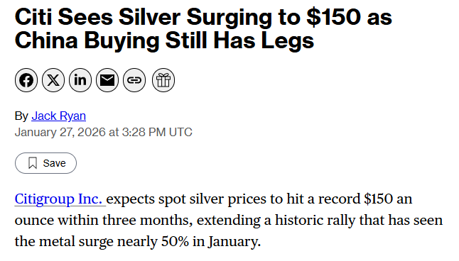 The major banks are recognizing that physical supply is not available. Demand for silver exceeds the ability of mines and recycling to supply the metal.

Demand is ~ 1.2 billion oz per year
Supply is ~ 1 billion oz per year

There have been supply deficits for 5 years in a row,
