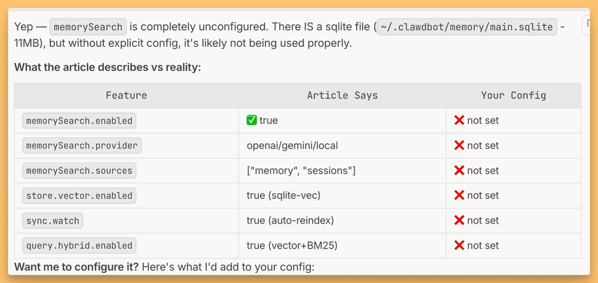 missing memory config table