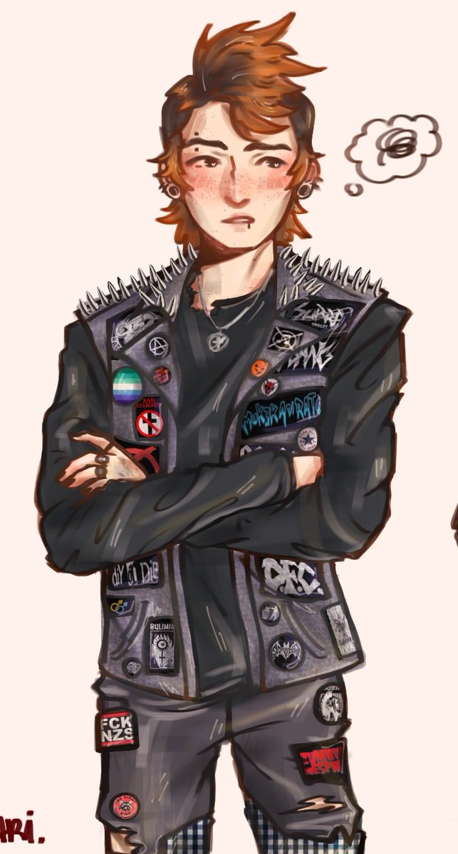 xmaris2x's tweet image. Punk! Mike and Goth! Will (1/2)🖤

i love them so much omgg
this artwork has references to real Brazilian bands that i love too 🥹 
#byler #bylerfanart #punkgoth