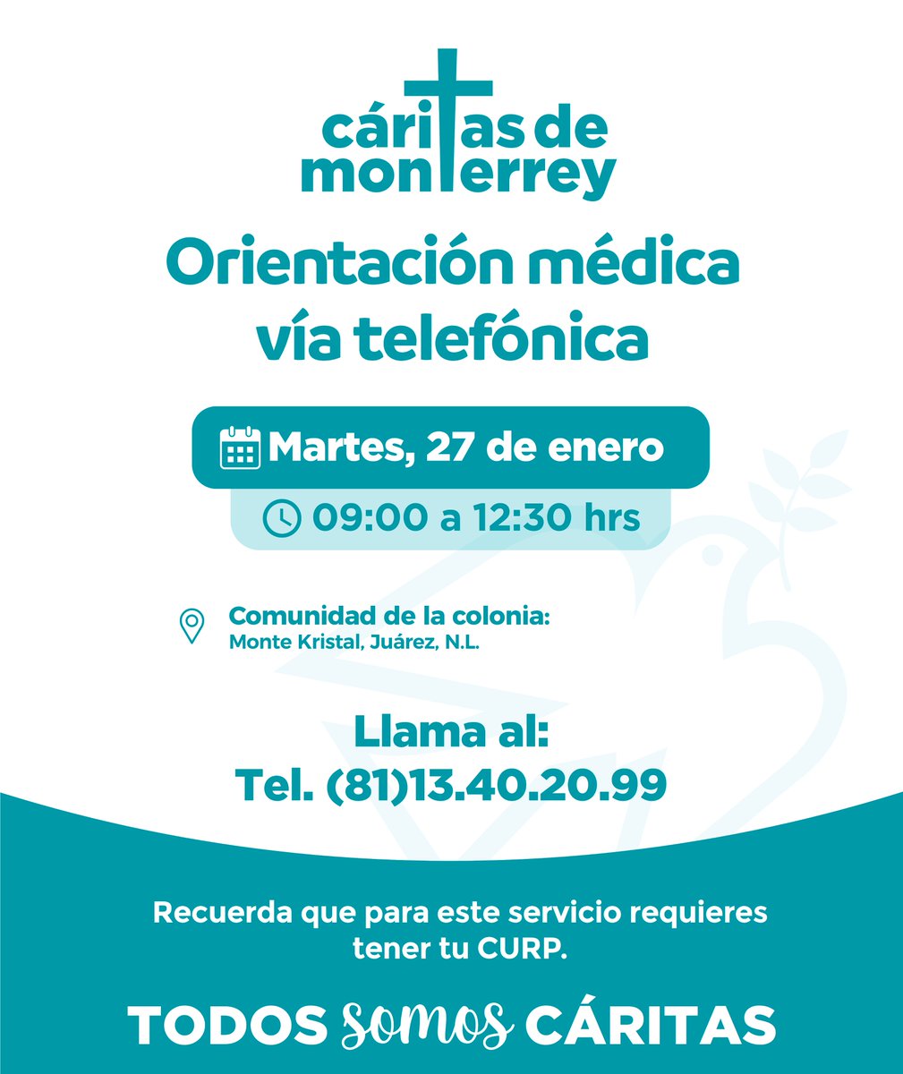 ¡Servicios de salud a tu alcance!📷
Si vives en la colonia Monte Kristal, esta información es para ti. 📷