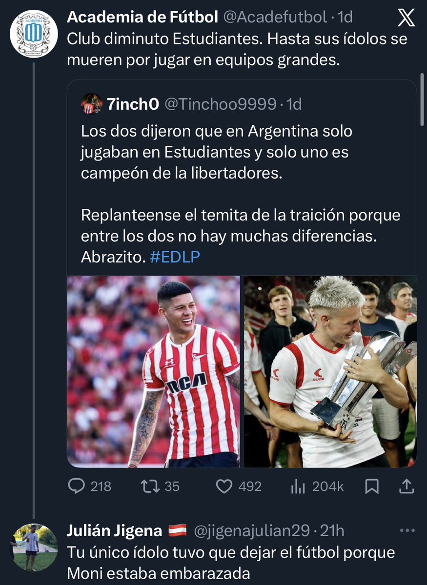 Jajajsjajajsjajajaja estoy en lágrimas, es la mejor respuesta de todas. El nivel de twitter futbol argentino es lo mejor que existe