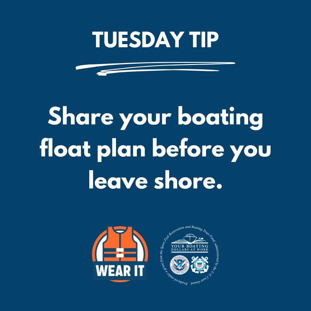 BoatingCampaign's tweet image. Weather can change fast. Leave a float plan with a loved one or friend back home, review the forecast frequently, and be ready for the adventure.

Free float plan template: floatplancentral.cgaux.org/download/USCGF…

#tuesdaytip #safeboating #boatingtips #adventureready