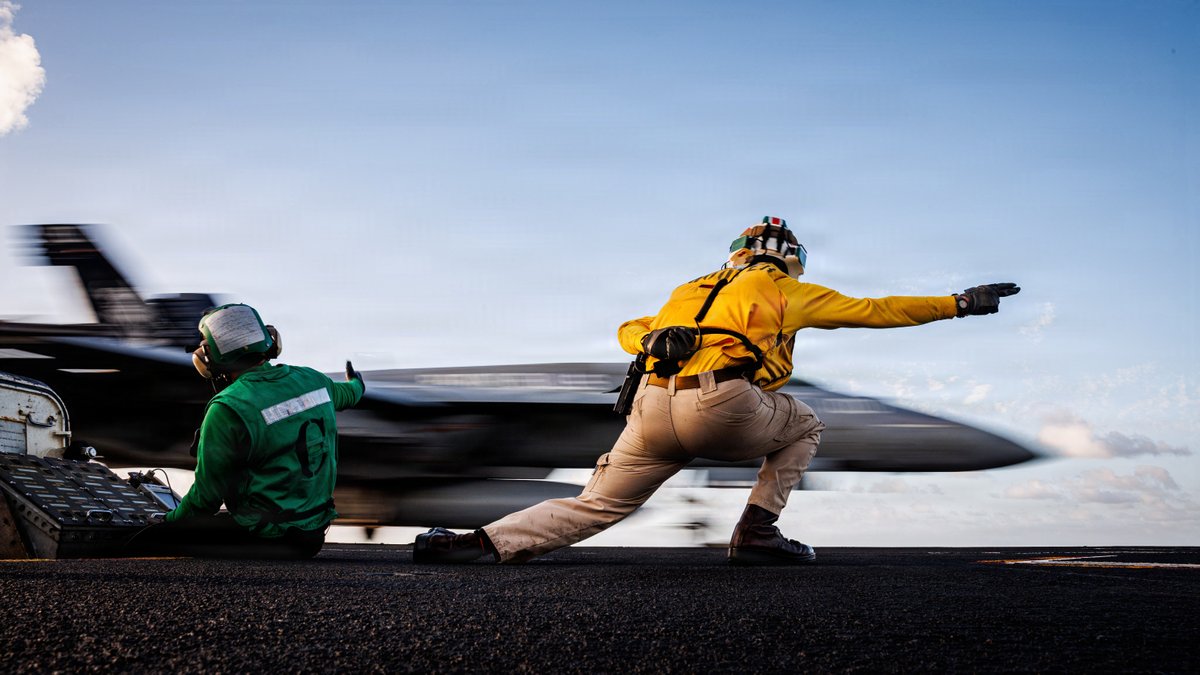 USNavy's tweet photo. Presence with purpose. 🇺🇸⚓️

Ford-class aircraft carrier USS Gerald R. Ford (CVN 78) conducts flight operations while underway in the U.S. Southern Command area of responsibility.

U.S. military forces are deployed to the Caribbean in support of the USSOUTHCOM mission, Department of War-directed operations, and the president’s priorities to disrupt illicit drug trafficking and protect the homeland.
