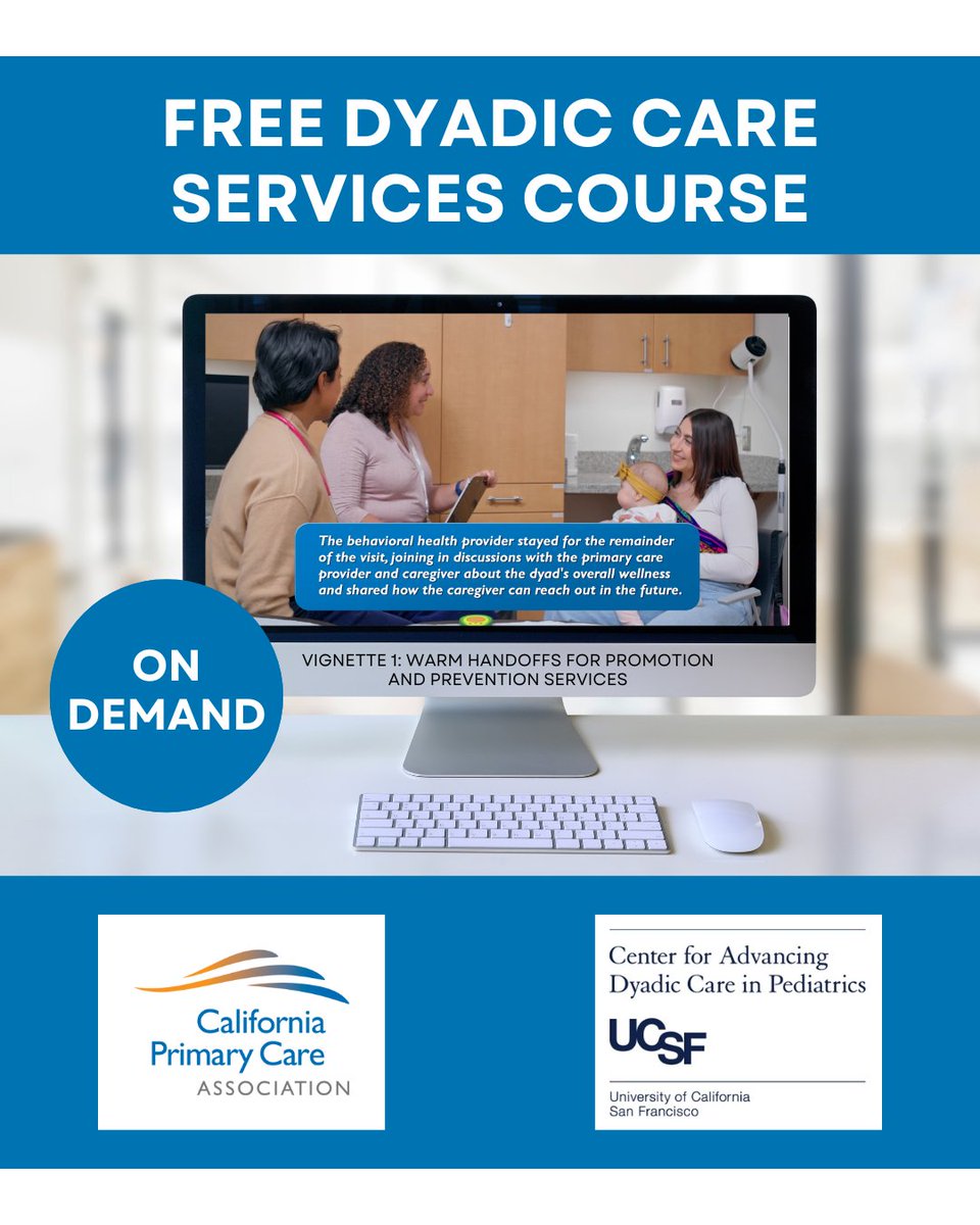 CPCA's tweet image. Have you checked out our free Dyadic Care Services Course? Watch Vignette #1 to learn how warm handoffs support promotion and prevention in dyadic care and why they matter for children and caregivers. 

💻🔗ow.ly/9q7C50Y0eta