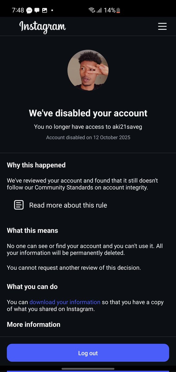 MerebanaT94280's tweet image. Hey @Meta @facebookapp @Instagram @WhatsApp. My accounts were hacked on Oct 11&amp;amp; disabled. The automated appeal failed. I am the victim, not the violator. I need a MANUAL HUMAN REVIEW to recover my identity. Please help!
​#MetaSupport #FacebookHacked #InstagramDisabled