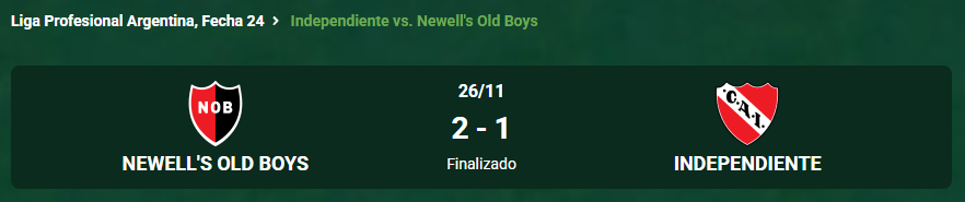 La ultima vez que jugamos contra Independiente, fue baile, era para hacerles 2 goles mas, el dia que Hoyos falleció para sacar una bocha imposible.