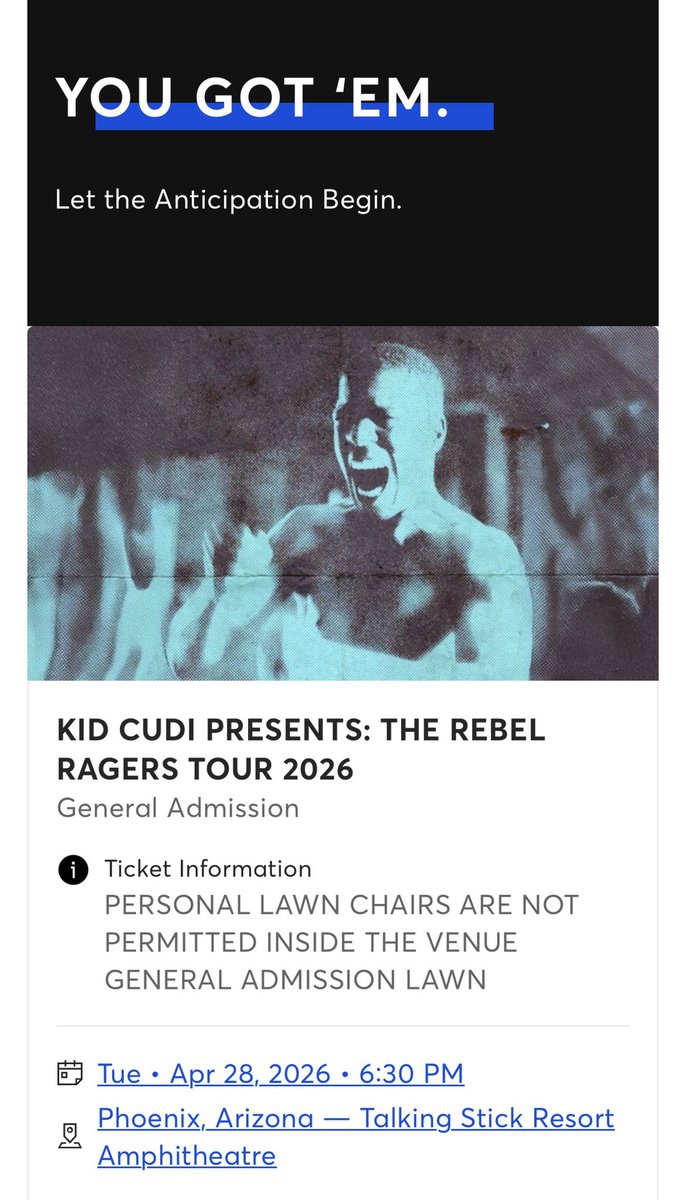 Kid Cudi tickets secured. Might be even more excited for Big Boi.