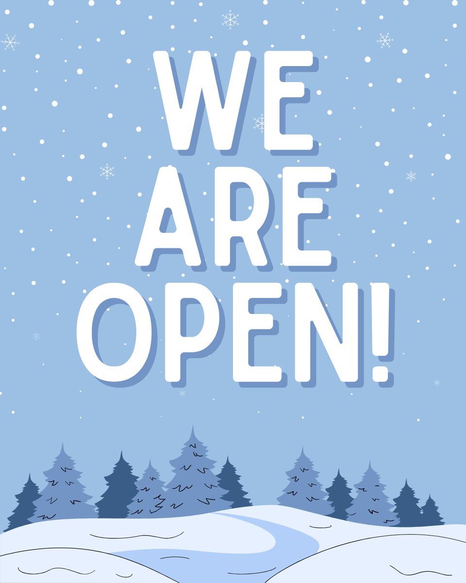Yes, we are OPEN today (Tues 1/27) 11am - 8pm