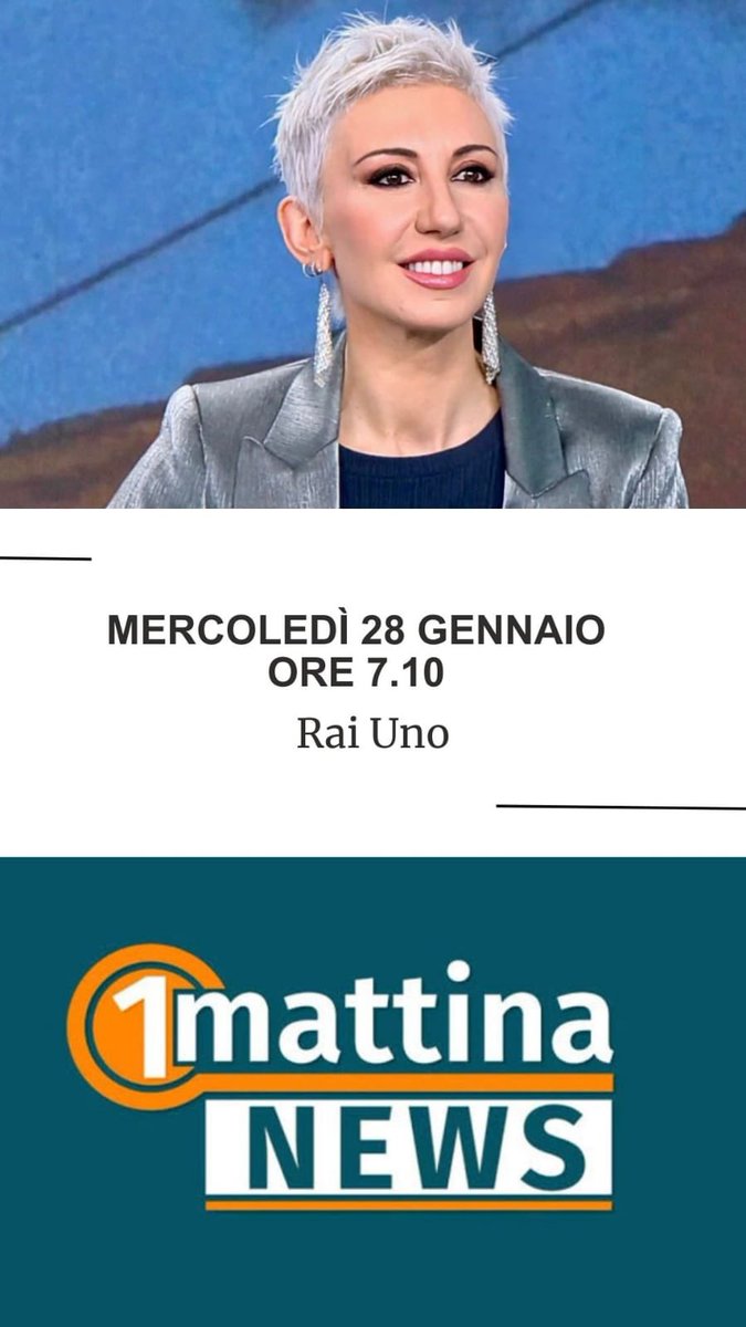 Domani alle 7,10 sarò a Uno Mattina News su #raiuno . Vi aspetto 🌸
