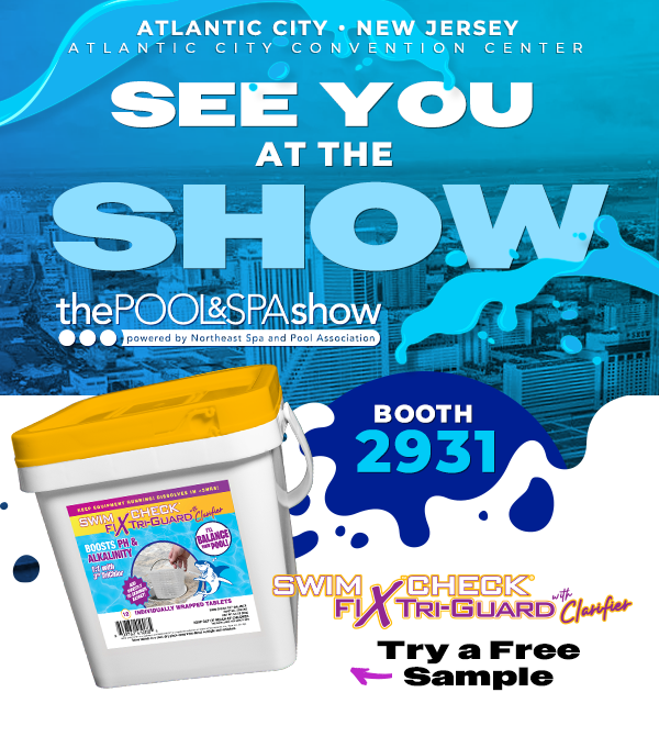 See you at the Pool &amp; Spa Show in Atlantic City! Stop by Booth 3231 for a live demo of the Pool Exact EZ Start Kit. #WaterTesting #poolseason #atlanticcity #poolside