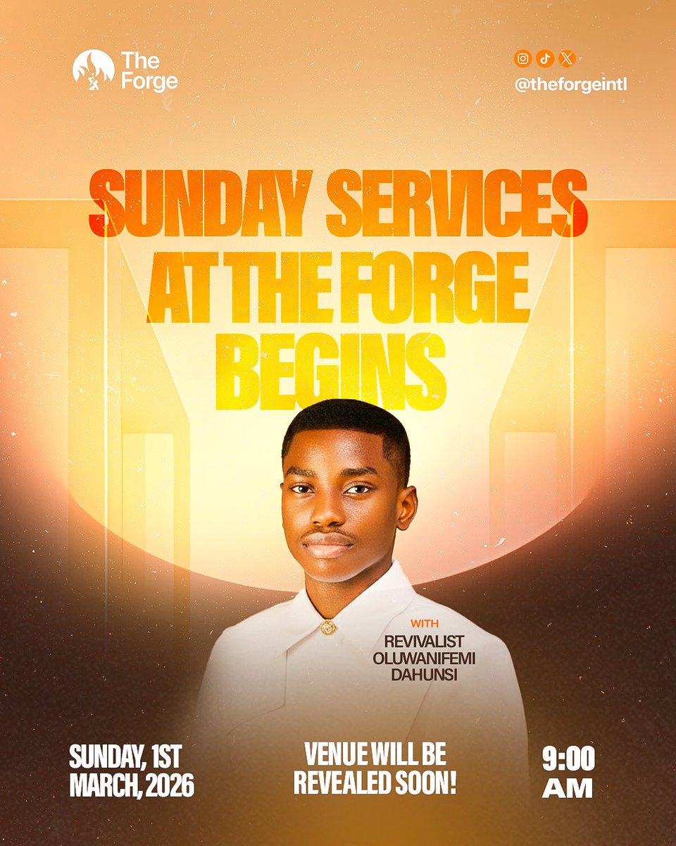 nifemidahunsii's tweet image. This is a FAITH MOVE! 

Our first Service at @theforgeintl starts 1st of March! And we are trusting God to pay for our venue by this Friday.

Please be a part of this move of God erupting from Badagry.

#TheForgelnternational #ASmallOneAStrongNation