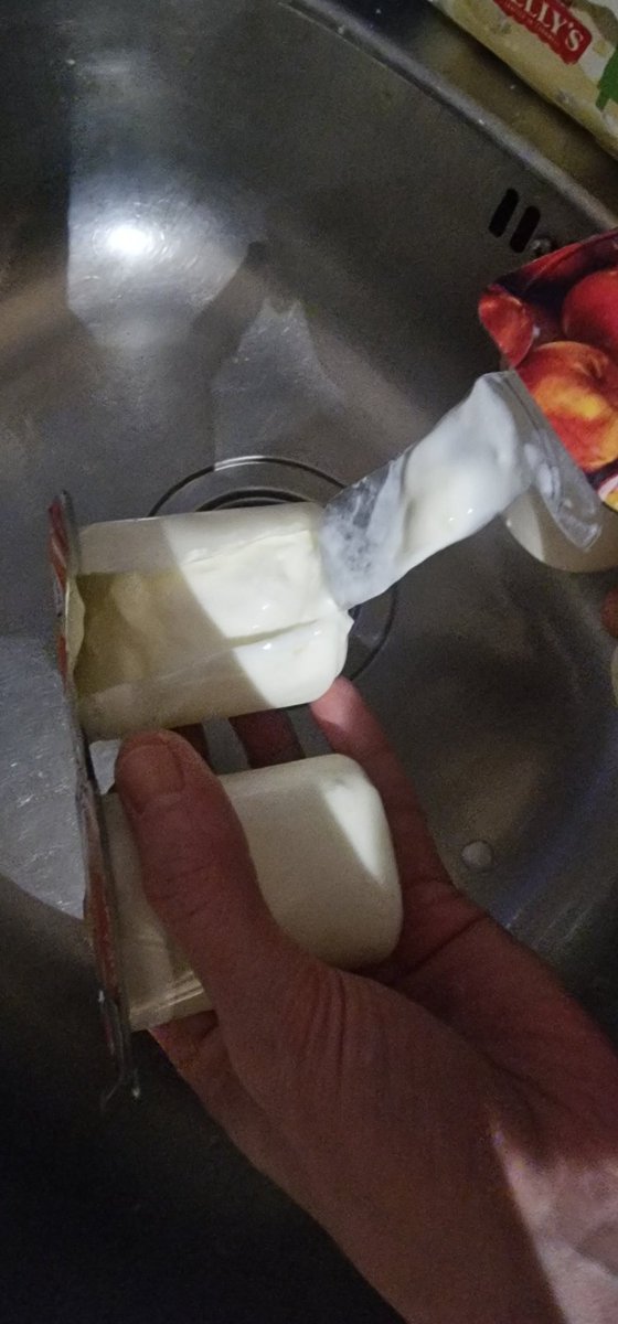 TashMoomin's tweet photo. @AldiUK attempted to open the yogurts i got from your Eastbourne store yesterday.  Think you need to improve your packaging as this is causing unnecessary food waste. Disappointing https://t.co/0VImmEXWxa