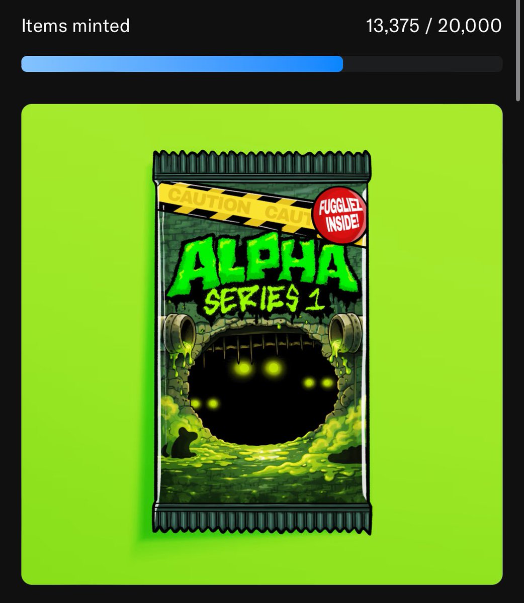 We’re flying high today!! 

Fuggliez are 67% minted out &amp; climbing fast!!

1800+ holders 
13,375 minted 
over 400+ consumed 🔥
7.8% listed!!

Get them while you can at $1 
[opensea.com/collection/fug…]