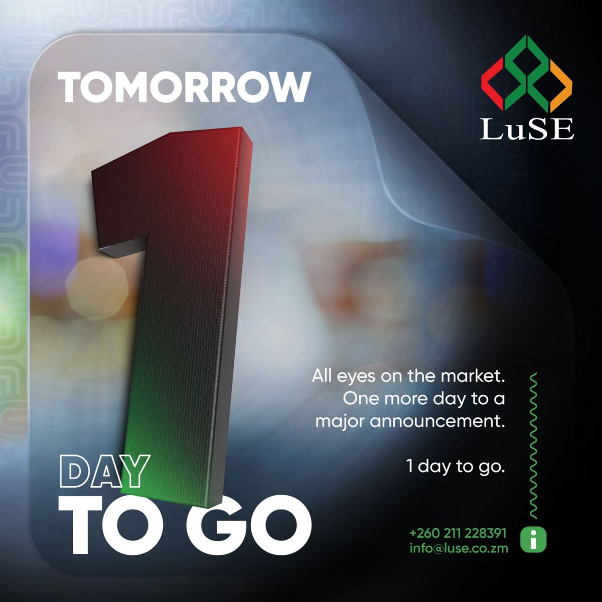 FinInsightZam's tweet image. 𝐴𝑙𝑙 𝑒𝑦𝑒𝑠 𝑜𝑛 𝑡ℎ𝑒 𝑚𝑎𝑟𝑘𝑒𝑡. 𝐈𝐓'𝐒 𝐓𝐎𝐌𝐎𝐑𝐑𝐎𝐖!! 

The countdown is on at the Lusaka Securities Exchange Plc, and the capital market is bracing for a major moment.

Stay locked in with Financial Insight as we keep you informed.

#CapitalMarkets 
#Get2Know