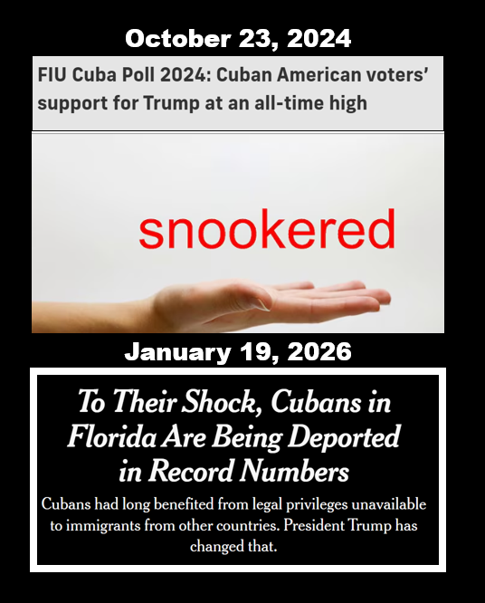 bennel62's tweet image. You gotta hand it to #CubanAmericans: They got #snookered in #2024election paulsnewsline.blogspot.com/2026/01/you-go…