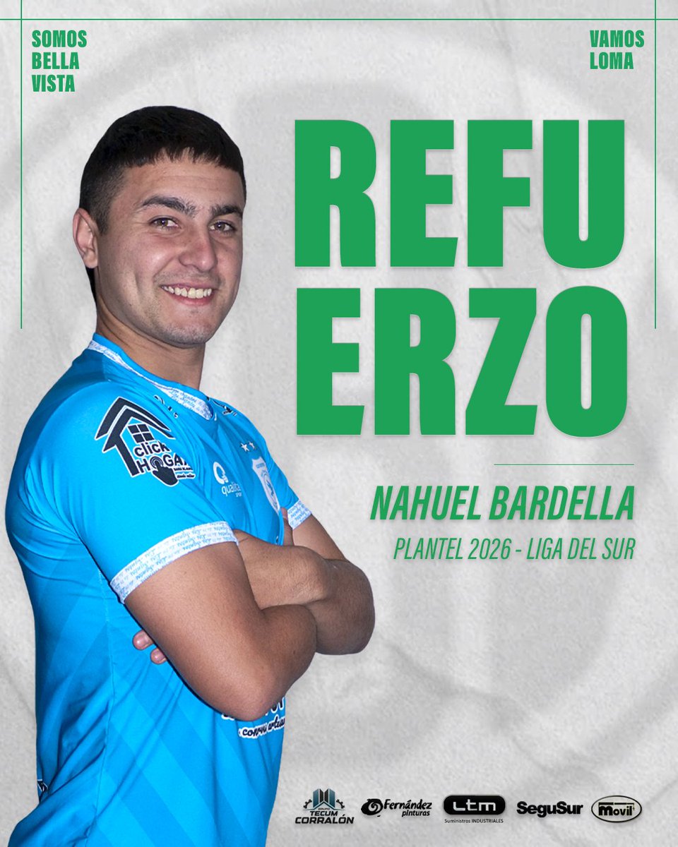 ⚽️ #LigaDelSur |

👋🏼 ¡Hola Nahue, bienvenido a la Loma!

🙌🏼 Nahuel Bardella es nuevo refuerzo del equipo que afrontará el torneo de la Liga del Sur 2026.

👉🏼 El lateral/volante izquierdo de 24 años viene de jugar en San Francisco.

👊🏼 ¡Vamos por un gran año!

#SomosBellaVista