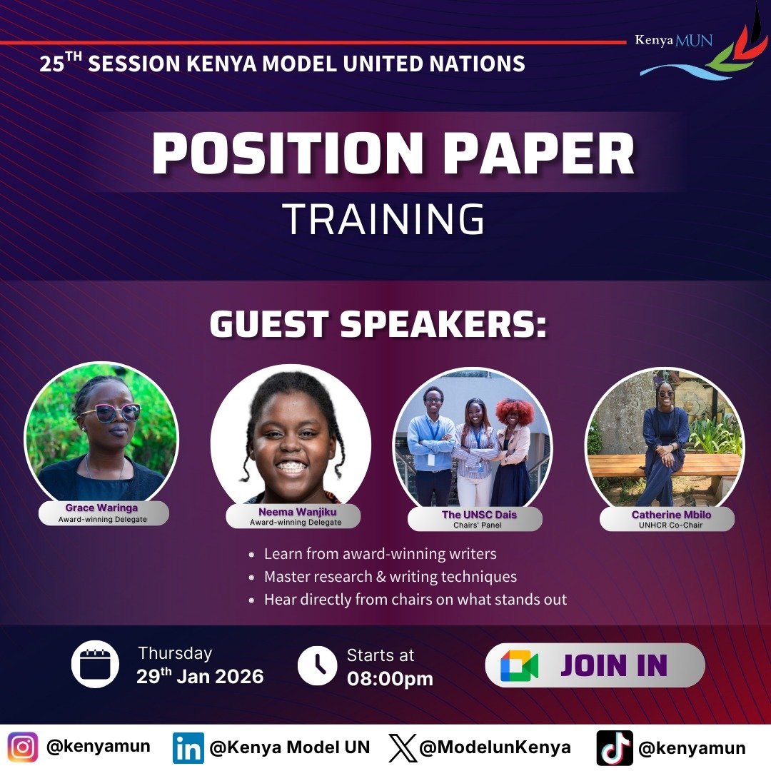 Want to know how to write a Position Paper? The knowledge is just a click away, on 29th of this month prepare to dive deep into to this topic and come out a pro. See you on Thursday 8pm!
meet.google.com/rvy-udsf-xos
#kmun #Diplomacyinaction