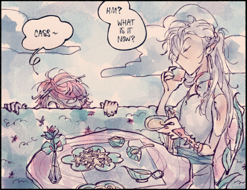 ghostmailpng's tweet photo. I had the pleasure of drawing a yonkoma for Dewdrops' Projects zine "The High Elf's Lost Records"

It was so fun getting to draw Cass mildly pissed off HAHA
#2YearsWithAvallum #Cassthetic #BobRosco https://t.co/as1yFVAax3