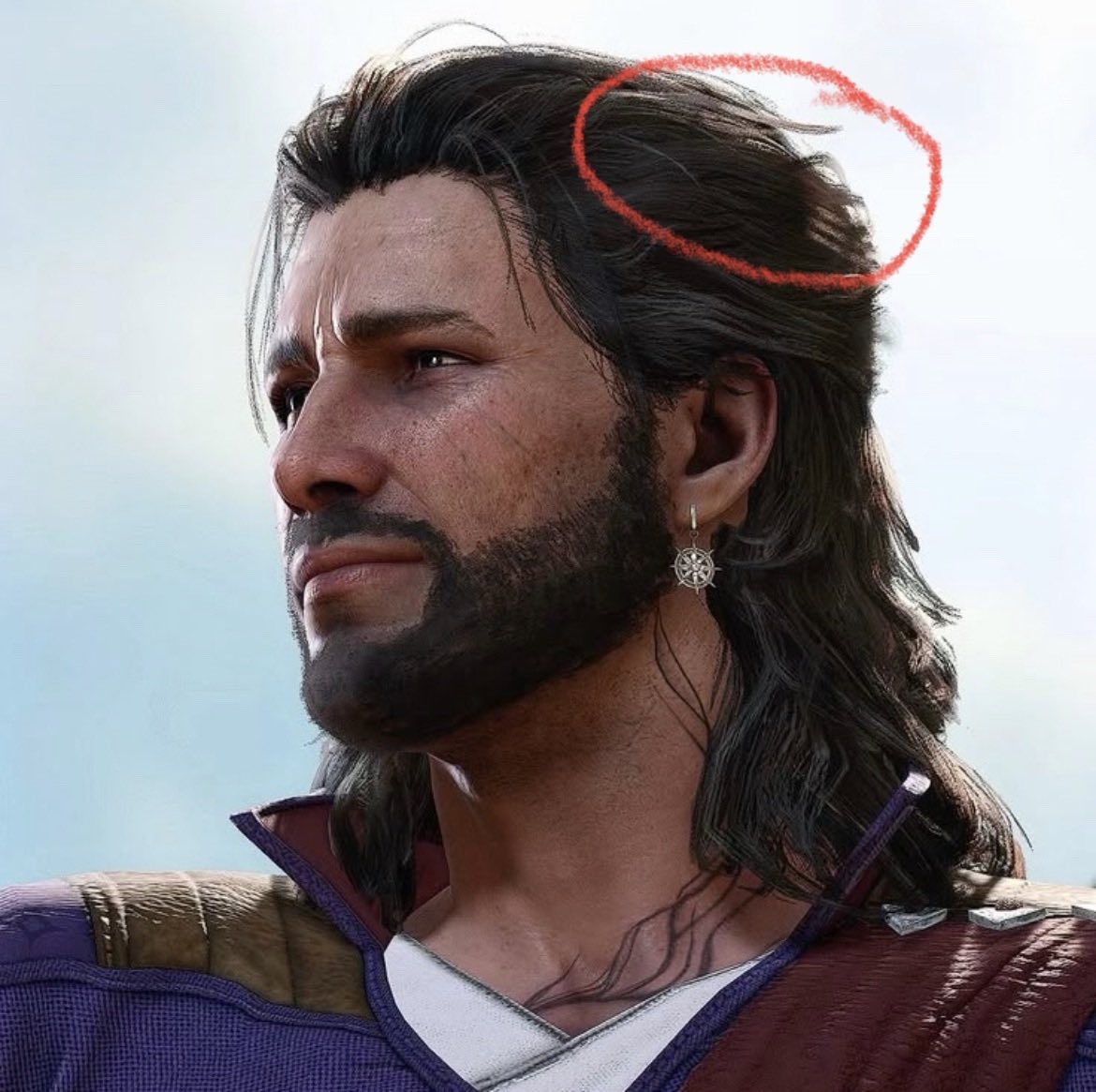 1sinciair1's tweet image. i know a lot of people prefer the wizardly updo on gale but i also love his original hairstyle because of this one very specific strand
