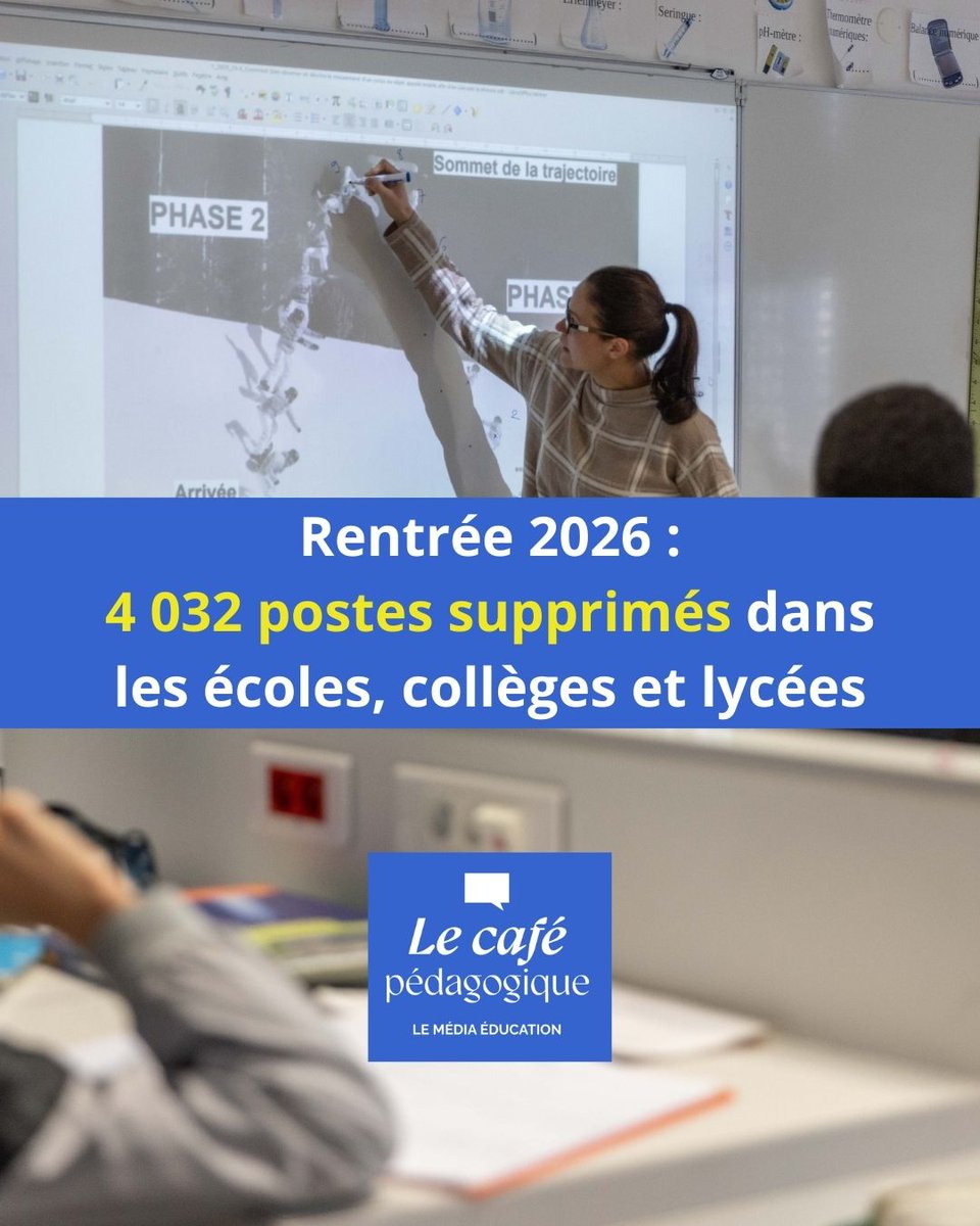 C’est une rentrée 2026 qui se prépare sous le signe de l’austérité. Manque de moyens, et conséquences directes pour les élèves

cafepedagogique.net/2026/01/27/ren…