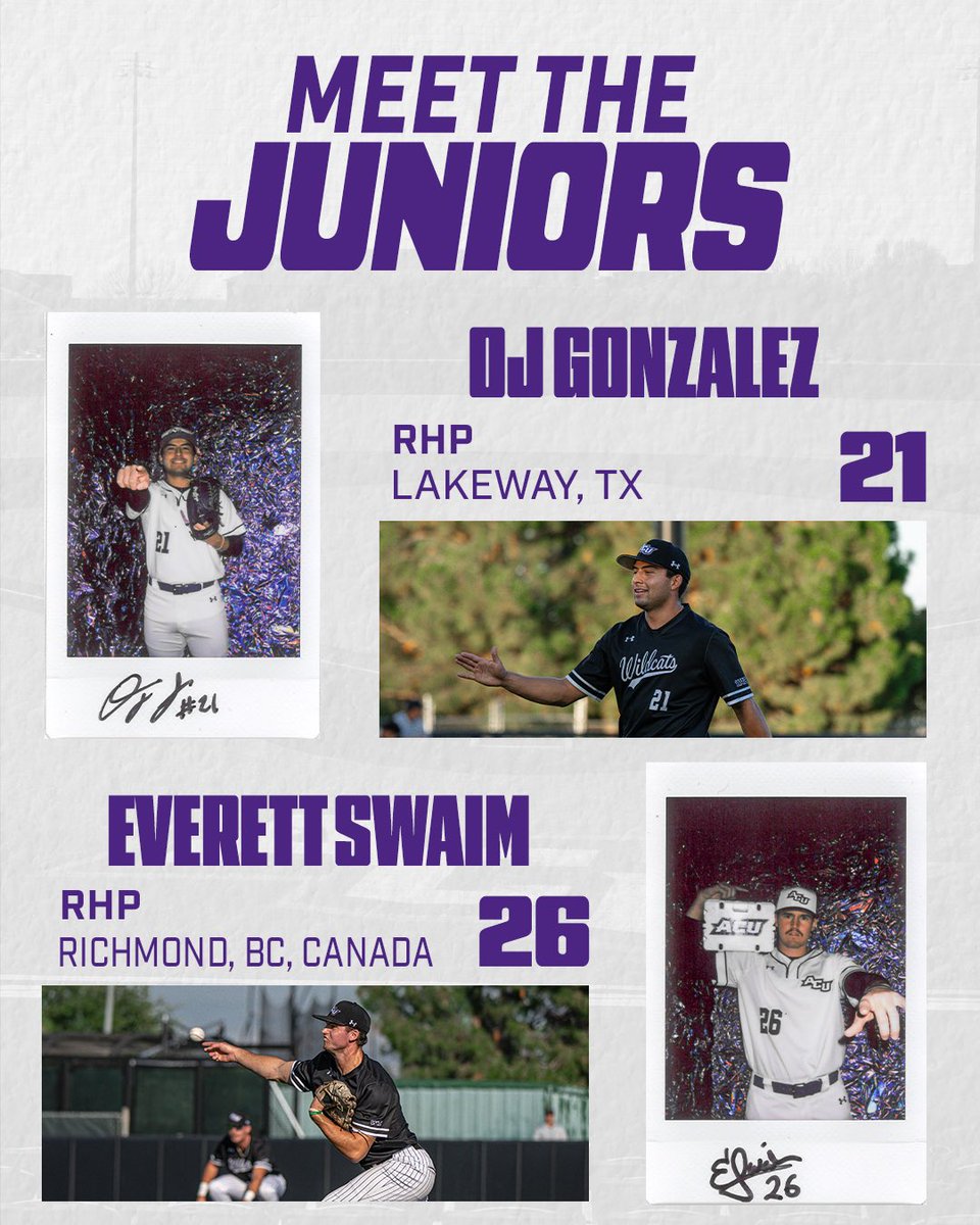 ACU_Baseball's tweet photo. 𝐌𝐞𝐞𝐭 𝐭𝐡𝐞 𝐉𝐮𝐧𝐢𝐨𝐫𝐬

#ATO | #GoWildcats https://t.co/X96QAbdBd4