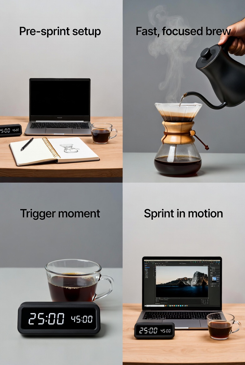 Sangwoo2024's tweet photo. 8. Coffee for Focus & Productivity
8-3 Coffee before creative sprints
Before the sprint, I brew.
Not to rush — to align.
A short ritual to clear the noise and cue creative focus.
Then it’s go time. ☕️⚡️
#CreativeSprint #CoffeeBeforeWork #FocusRitual #CreativeProcess #DeepFocus #HomeCoffee #CoffeeRitual #Workflow