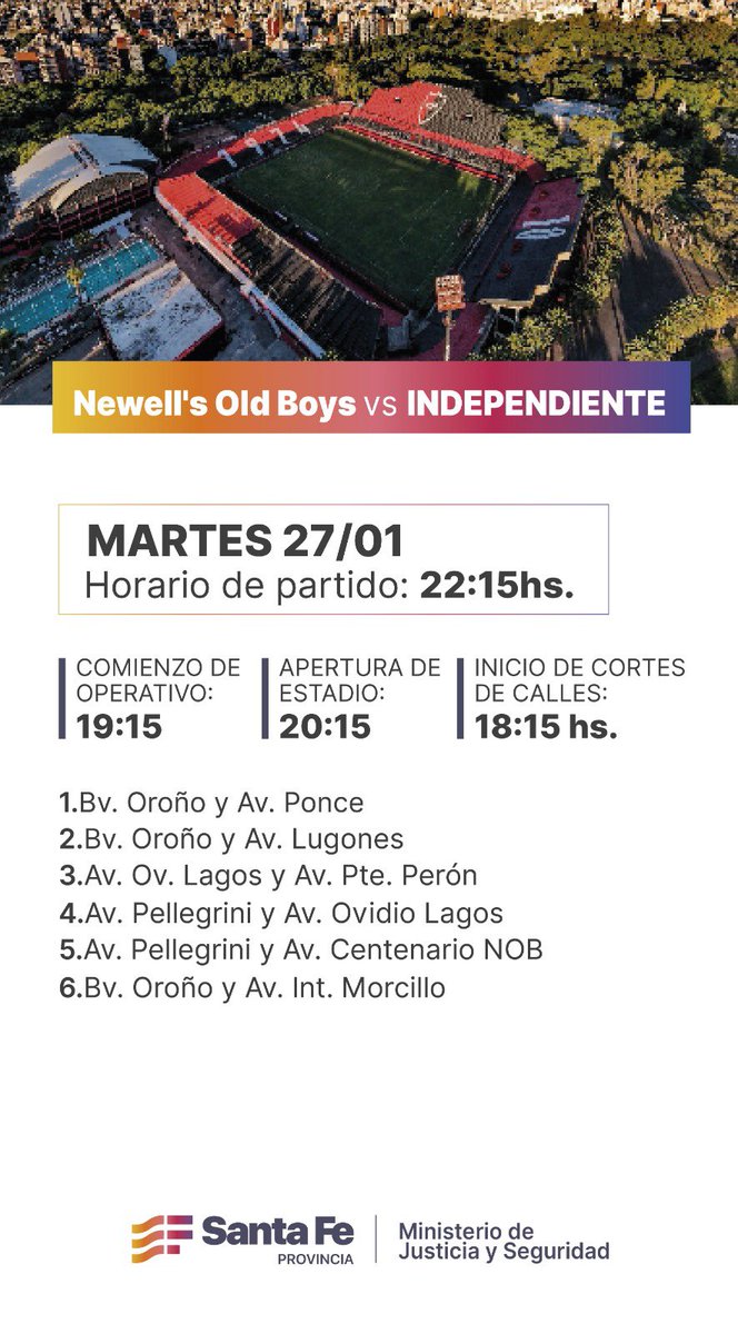 Los cortes 🚧 de hoy Martes 27/01 por el partido⚽️ de la segunda fecha de <a href="/LigaAFA/">Liga Profesional de Fútbol</a> entre <a href="/Newells/">Newell’s Old Boys</a> e <a href="/Independiente/">C. A. Independiente</a>, ya se encuentran programados en <a href="/waze/">waze</a> <a href="/WazeArg/">Comunidad Waze Argentina</a>

+Info👉🏼 waze.com/es-419/events/…