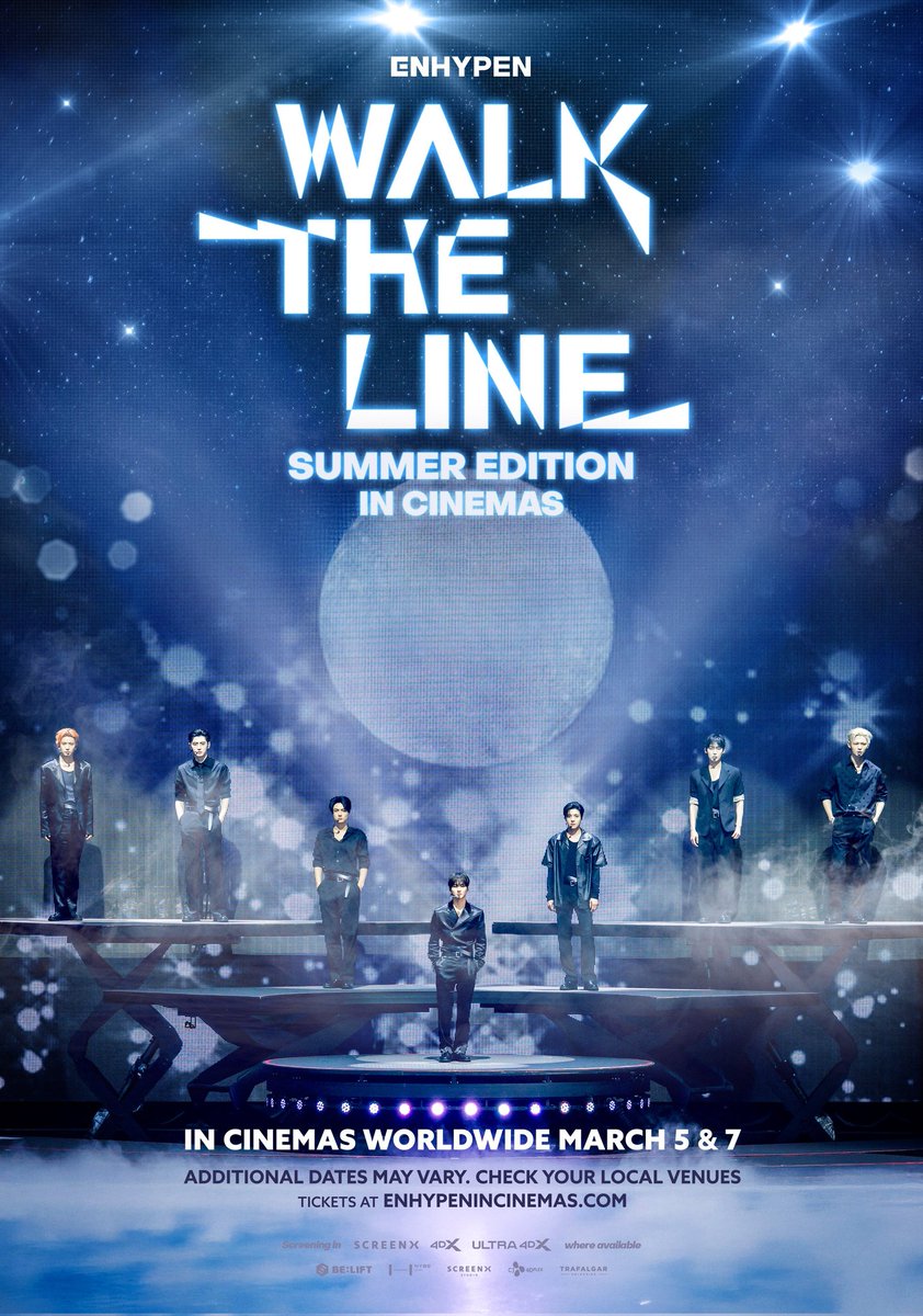 enhapopbase's tweet image. ENHYPEN's 'WALK THE LINE SUMMER EDITION' will be released in Cinemas on March 5th &amp;amp; 7th.

Tickets on sales in February 5th.