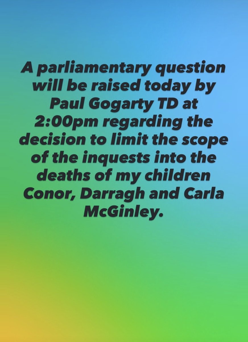 conorsclips's tweet image. The Inquests into the deaths of Conor, Darragh and Carla have been limited by the Coroner. 
So …