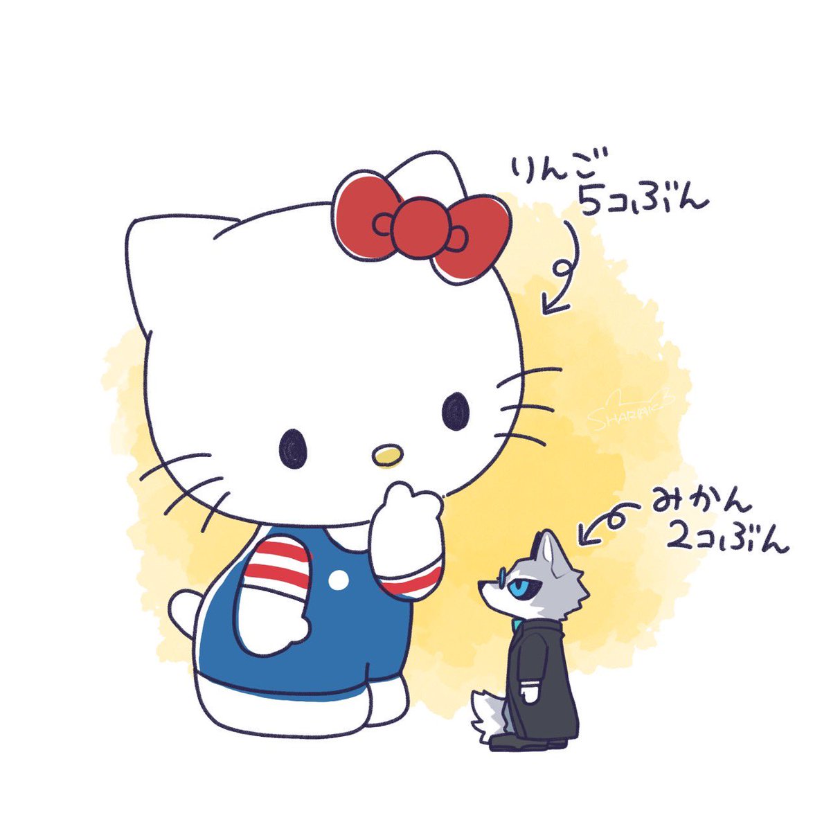 🍎🍎🍎🍎🍎🐱
🍊🍊🐺