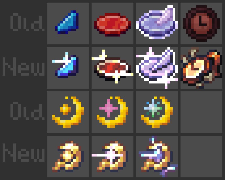 Finally got some time for my mod so here's some new resprites

#minecraft #resourcepack #texturepack #pixelart