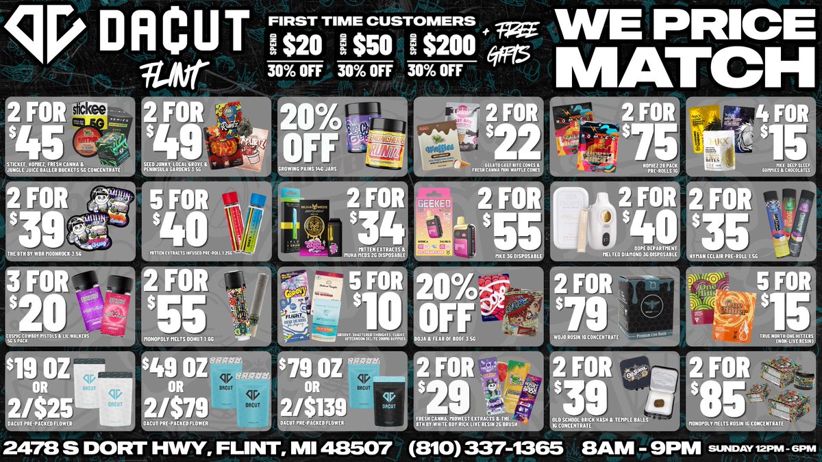 SHOPDACUT's tweet photo. Steals at all locations 😮‍💨🔥

#Flint #Monroe #Detroit https://t.co/8DAbMJ1syx