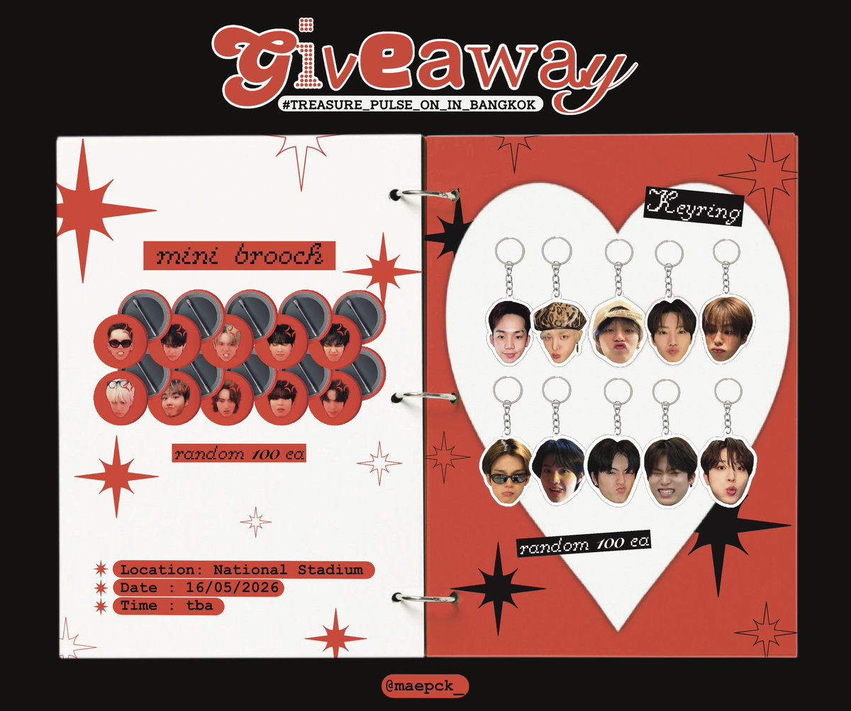 𝘱𝘭𝘴 𝘬𝘪𝘯𝘥𝘭𝘺 𝘳𝘵
˖˚✩⊹ 𝘎𝘪𝘷𝘦𝘢𝘸𝘢𝘺 * .♡ ⊹ ･ﾟ

💌 :  𝗆𝗂𝗇𝗂𝖻𝗋𝗈𝗈𝖼𝗁 𝟣𝟢𝟢 𝖾𝖺 (𝗋𝖺𝗇𝖽𝗈𝗆)
       :  𝗄𝖾𝗒𝗋𝗂𝗇𝗀         𝟣𝟢𝟢 𝖾𝖺  (𝗋𝖺𝗇𝖽𝗈𝗆)   

#PULSE_ON_IN_BANGKOK #TREASURE_PULSE_ON_IN_BKK