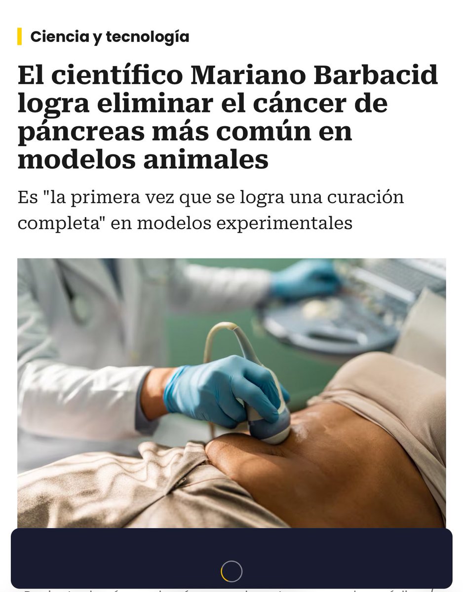 💥La mejor noticia en muchos tiempos ‼️

¡Enhorabuena a Mariano Barbacid y a su equipo!

👏👏👏