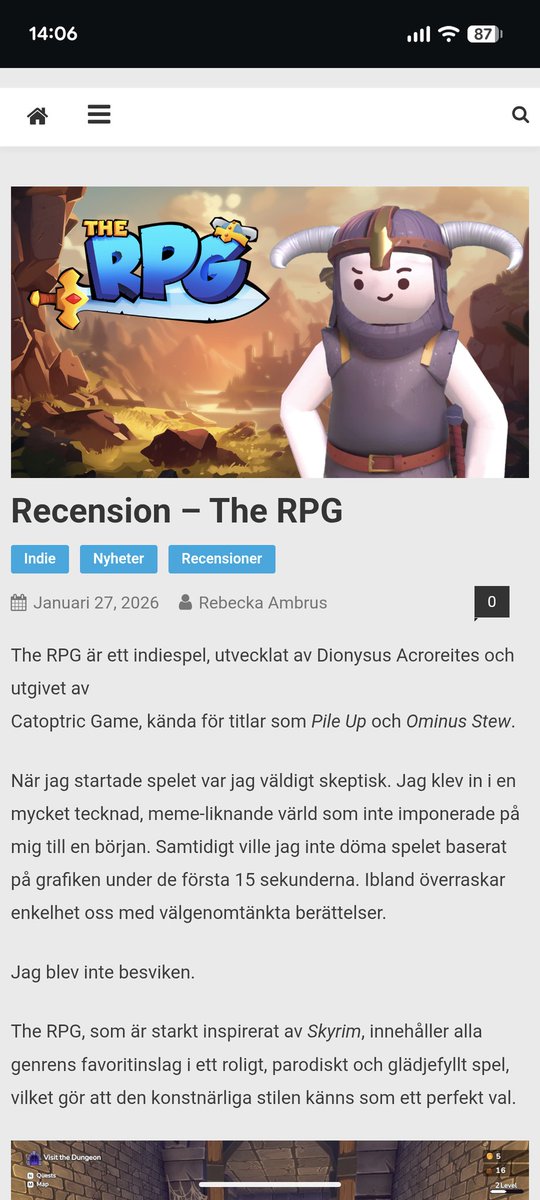 controlaltelite's tweet photo. "Jag blev inte besviken."
@xsyrakou är tillbaka med en ny indie-spelsrecension. Låt oss ta en titt på vad hon verkligen tyckte om The RPG! ⚔️

Läs recensionen här:
https://t.co/LOgwwneetR

#gaming #gamereview #recension #spelrecensent #therpg https://t.co/z5lmfxf9Ti