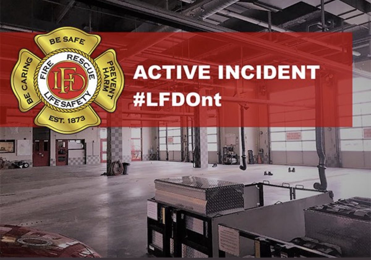 LdnOntFire's tweet photo. LFD crews on scene of a fire in an apartment at 700 King St. Primary search completed. One individual being transferred into @MLPS911 care. Fire is out. Ventilation is underway. #ldnont https://t.co/1uPWBWtbr8