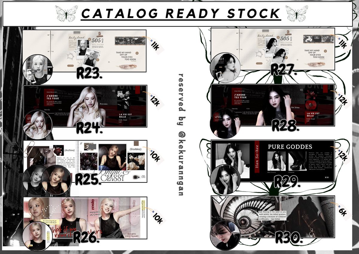 Any interaction are appreciated🍒

Selamat Malam, aku kembali membawa layout Ready Gyj,Jennie, Rose, karina, Giselle, Seulgi dan Han sohee. sudah free retext, dapat Ava png dan jpg 😉Payment bisa kesemua E-Wallet dengan Qris all payment😍
#zonauang  #zonajajan️️