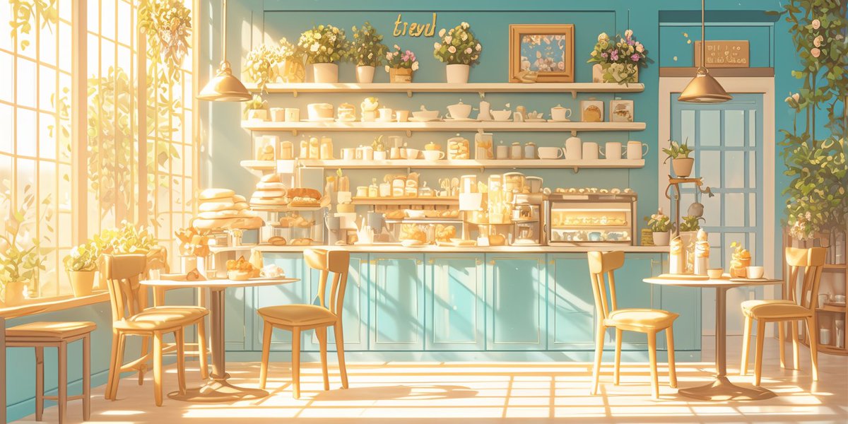 ☕️かわいいカフェの背景イラスト素材を配布🍰
やさしい色合いのほっと落ち着くカフェ背景です。
・イラスト制作
・配信や動画背景
・TRPGやゲーム制作
などにどうぞ