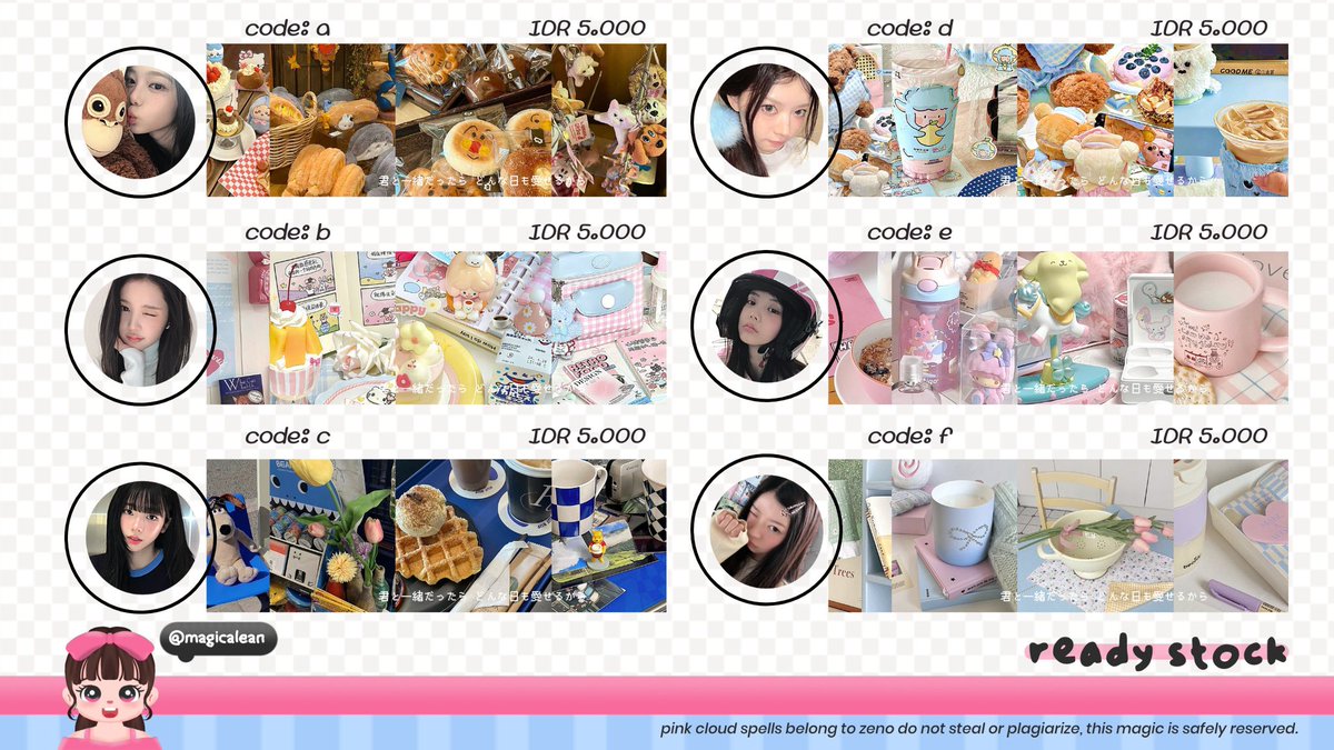 LEQSUI's tweet image. help retweet, terima kasih!

halooo, aku ada layout ready stock rs ian, ana, karina, moka, dan wonhee. dapet dua ava ya jpg &amp;amp; png. untuk price sudah tercantum di foto yaa!

#zonauang #zonajajan