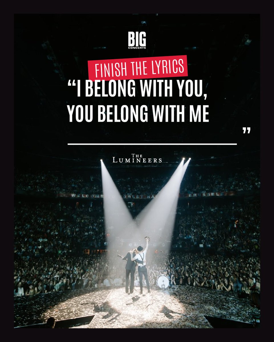 BigConcerts's tweet photo. This is just too easy! Can you finish the lyrics?
It’s almost time! Drop a 🎉below if you can’t wait.
#BigConcerts #TheLumineersSA26 #SoldOutTour https://t.co/t9dnFOiX6p