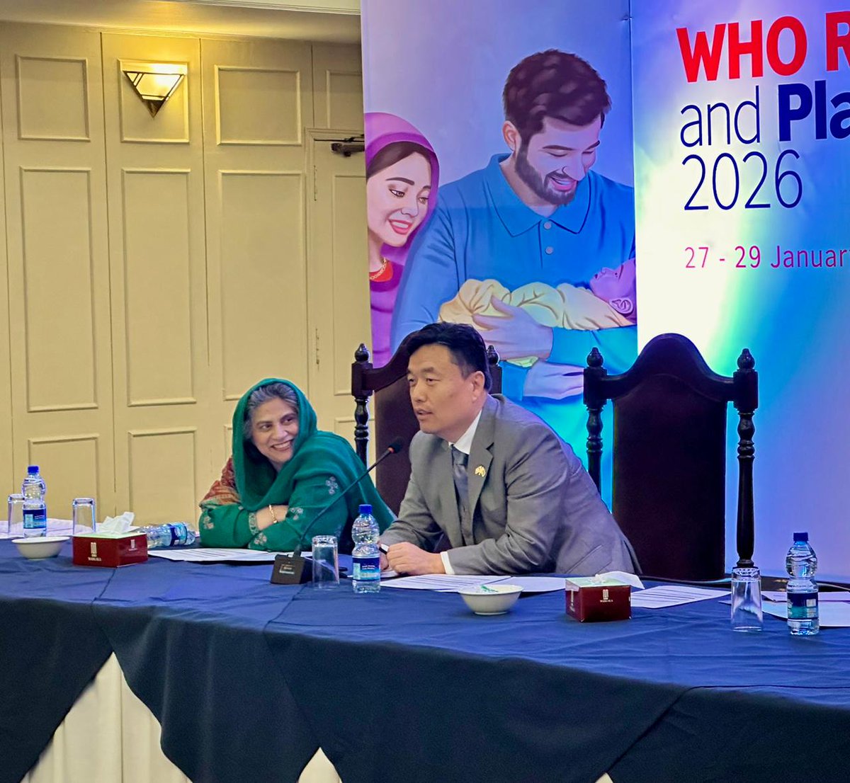 EPIPakistan's tweet photo. The 3-day @WHOPakistan EPI Review &amp; Planning Meeting 27–29 Jan kicked off to strengthen Pakistan’s immunization efforts. 
Dr. Luo Dapeng, WHO Rep in 🇵🇰 presided as Chief Guest, while Dr. Xia Wei led technical discussions with provincial WHO teams to review 25 plans &amp; way forward. https://t.co/z8CUdzOfFE