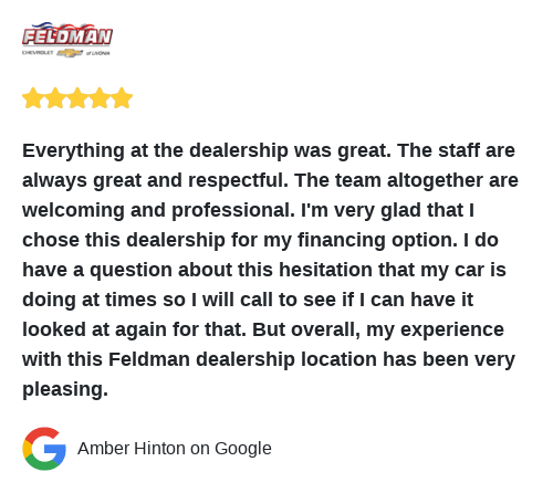 We just received a great review on Google. Thank you Amber Hinton!