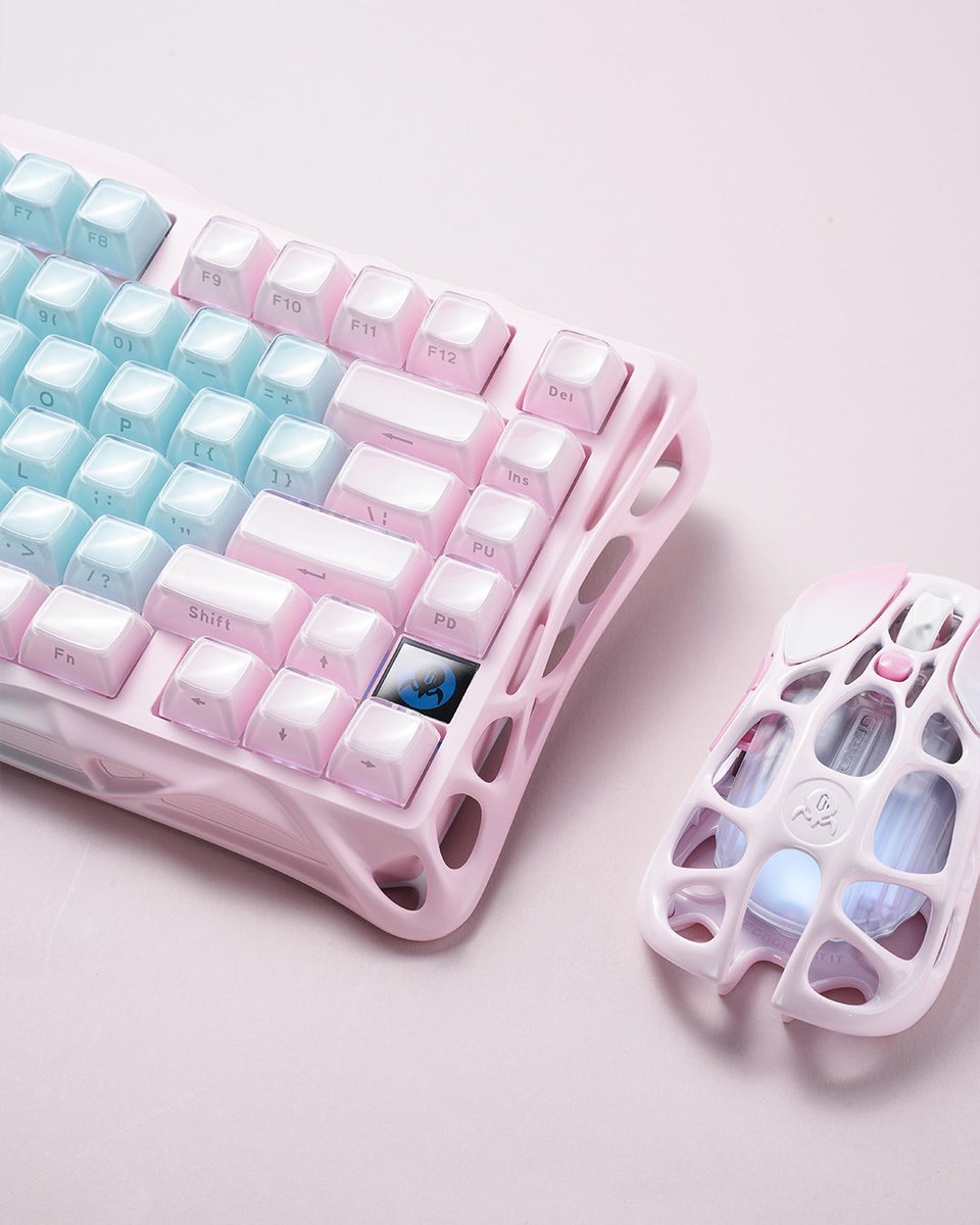 New Arrival! 💗 Meet the Lumen Rose &amp; Aurora Mist Mercury K1 Lite mechanical keyboards🩵

✨ Double Shot keycaps
✨ Gasket-mounted design
✨ Immersive RGB lighting
✨ Tri-mode: Bluetooth, 2.4G wireless, and USB wired
✨ 75% ANSI layout

Now available for preorder. Link in bio 🔥