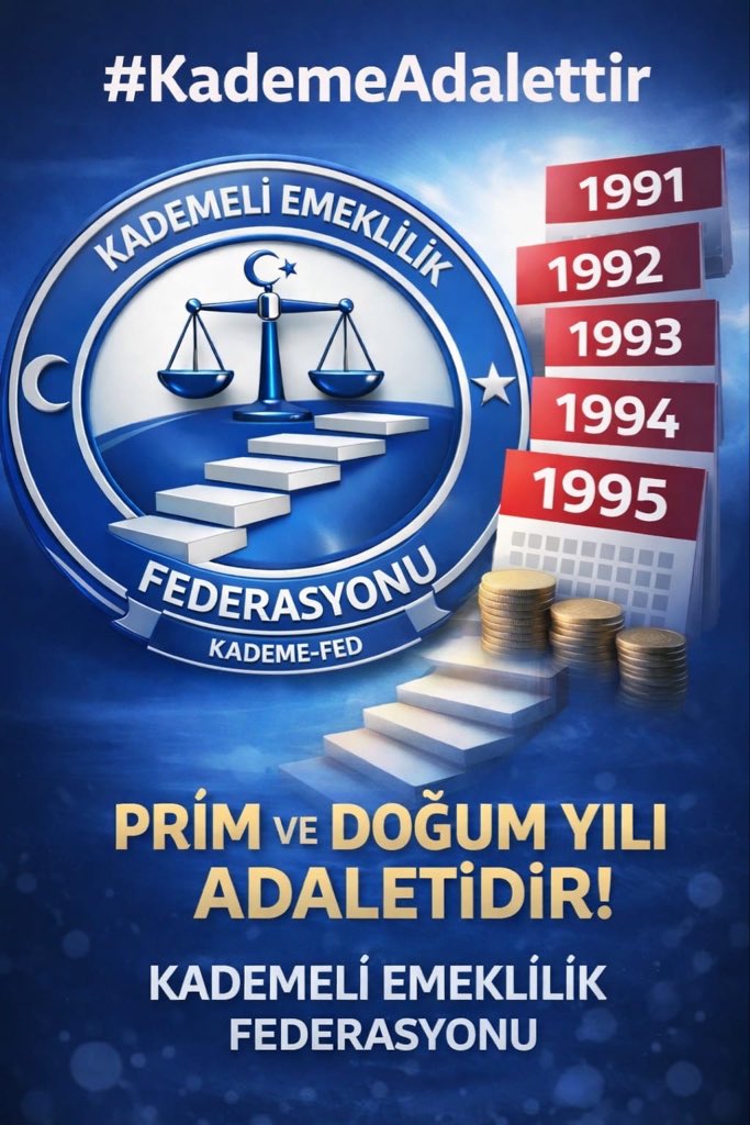 <a href="/ipekozkal/">Prof.Dr. İpek Özkal</a> 👥 Aynı kuşak
📊 Farklı takvim
⚠️ Sonuç
Ayrışma
Çözüm;
Doğum  Yılına Göre Kademeli geçiş..

<a href="/iyiparti/">İYİ Parti</a>
<a href="/MDervisogluTR/">Müsavat Dervişoğlu</a>
<a href="/iyiphaber/">İYİ Haber</a>
<a href="/ipekozkal/">Prof.Dr. İpek Özkal</a>
<a href="/ETTDER1999/">🧭 EMEKLİLİKTE TARİHE TAKILANLAR DERNEĞİ</a> <a href="/KademeFed/">Kademeli Emeklilik Federasyonu</a>
#KademeAdalettir